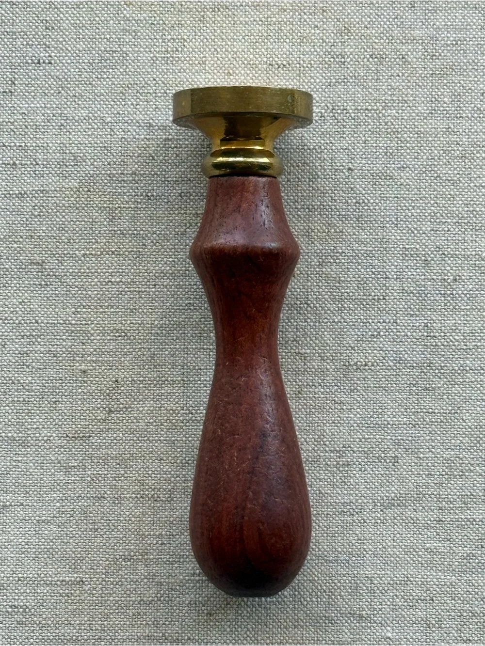 Brass Leaf Wax Seal Stamp with Dark Brown Wood Handle